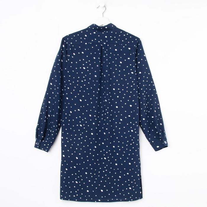 Рубашка (сорочка) женская KAFTAN «Горошек», цвет синий, размер 44-46 - фото 1907197104