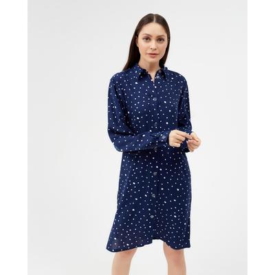 Сорочка ночная женская KAFTAN «Горошек», синяя, размер 44-46