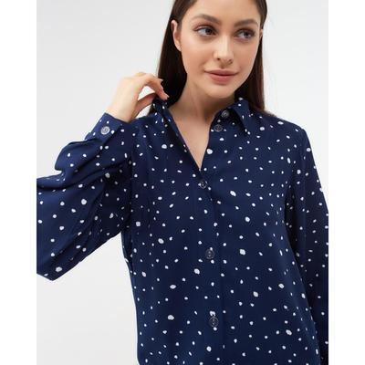 Сорочка ночная женская KAFTAN «Горошек», синяя, размер 44-46