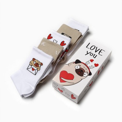 Набор женских носков KAFTAN "Love you“ 5 пар, размер 36-39 (23-25 см)
