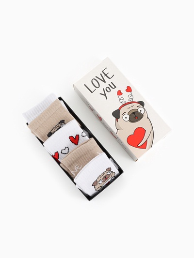 Носки женские KAFTAN Love you, набор 5 пар, размер 36-39 (23-25 см)
