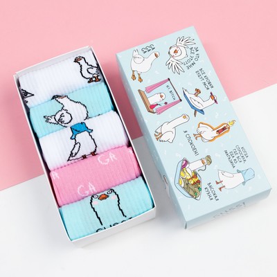 Носки женские KAFTAN Gussi, набор 5 пар, размер 36-39 (23-25 см)