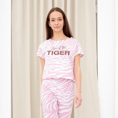 Футболка домашняя укороченная женская KAFTAN Wild, размер 40-42