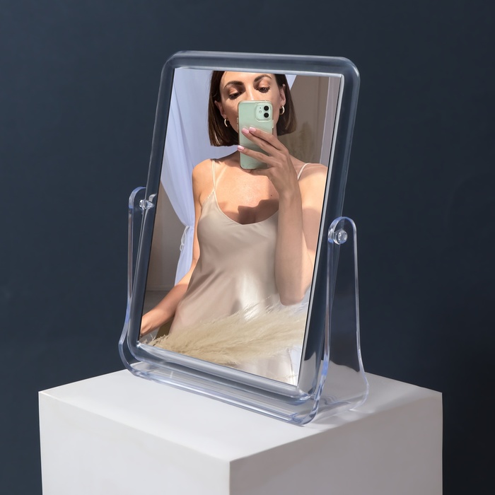Зеркало настольное, двустороннее, зеркальная поверхность 12 × 15 см, цвет прозрачный - Фото 1