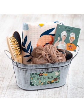 Набор подарочный «Этель» Time to relax, 5 предметов, полотенце, мочалка, расчёска