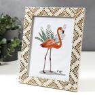 Фоторамка пластик 15х20 см "Золотые индейские узоры на серо-бежевом" 23,5х18,7 см - фото 22457945