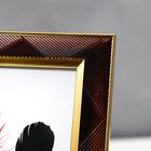Фоторамка для фото 13×18 см «Линии-диагональ на шоколаде, двойная золотая рамка», пластик, 22.7×17.8 см - фото 49405396