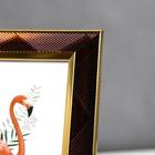 Фоторамка пластик 15х20 см "Линии-диагональ на шоколаде, двойная золотая рамка" 24,7х19,8 см   53759 - фото 23177475