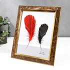 Фоторамка пластик 20х25 см "Листья на шоколаде, золотая двойная рамка" 29,7х25 см - фото 24517088