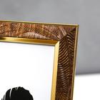 Фоторамка пластик 20х25 см "Листья на шоколаде, золотая двойная рамка" 29,7х25 см - фото 24517089