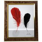 Фоторамка пластик 20х25 см "Листья на шоколаде, золотая двойная рамка" 29,7х25 см - фото 24517091