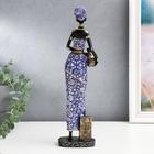 Сувенир полистоун "Африканка Амади с кувшином" синее платье с узорами МИКС 33х9х6,5 см - фото 21212137