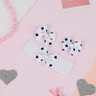 Набор для волос «Лада», повязка, 2 зажима, горошек крупный, белый (комплект 2 шт) - фото 21212317