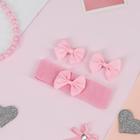 Набор для волос «Лада», повязка, 2 зажима, классика, розовый (комплект 2 шт) - фото 50947831