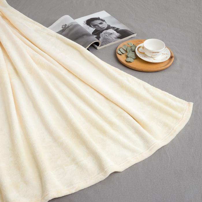 Плед LoveLife, 100×140 см, велсофт, молочный - Фото 1