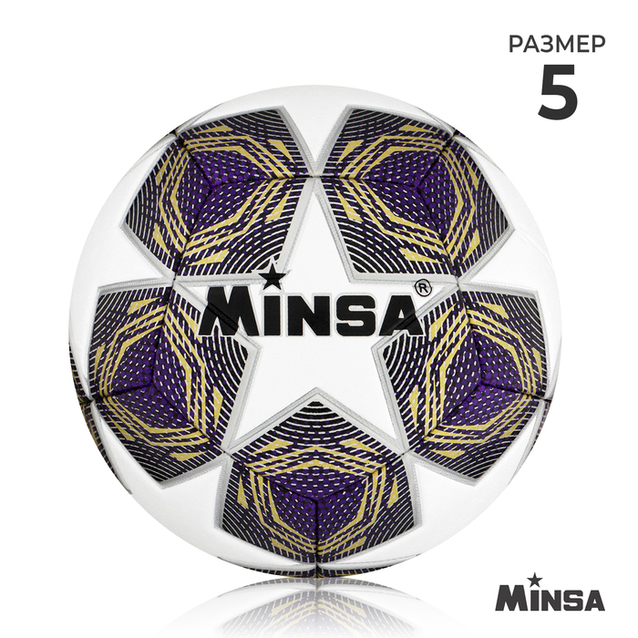 Мяч футбольный MINSA, PU, машинная сшивка, 12 панелей, р. 5 - Фото 1