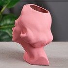 Кашпо "Голова девушки", розовый цвет, керамика, 23 см - Фото 3