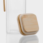 Банка для сыпучих «Эко», 550 мл, 6.2×20.5 см, с бамбуковой крышкой, с ложкой, стекло, прозрачная - Фото 4