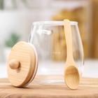 Сахарница BellaTenero «Эко» с ложкой, 650 мл, 10.5×10×13.5 см, с бамбуковой крышкой, стекло, прозрачная - Фото 2