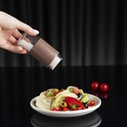 Солонка стеклянная «Стиль», 150 мл, 5.5×8 см, цвет коричневый мрамор - Фото 6