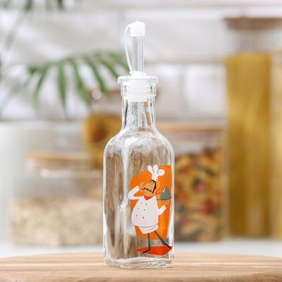 Бутылка стеклянная для соусов и масла Доляна «Италия», 200 мл, 4,5×19 см, цвет МИКС