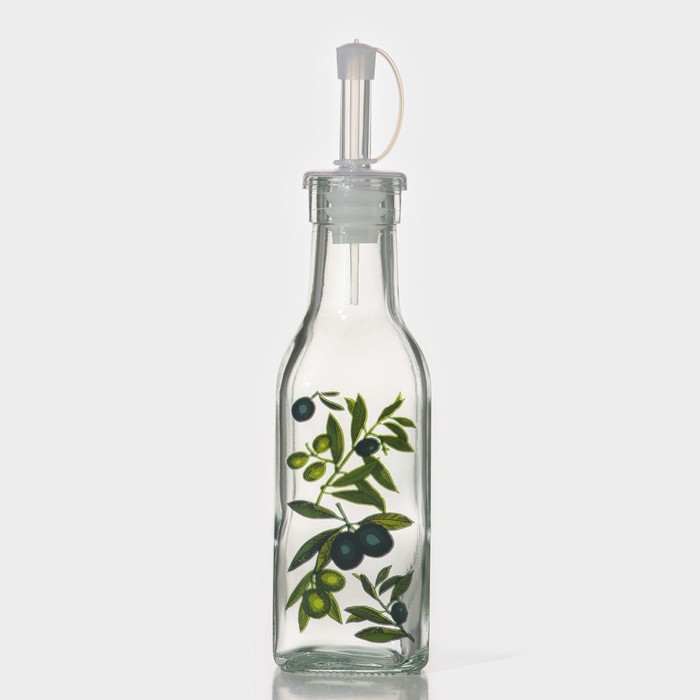 Бутылка стеклянная для соусов и масла Доляна «Олива», 200 мл, 4,5×29 см - фото 1889548703