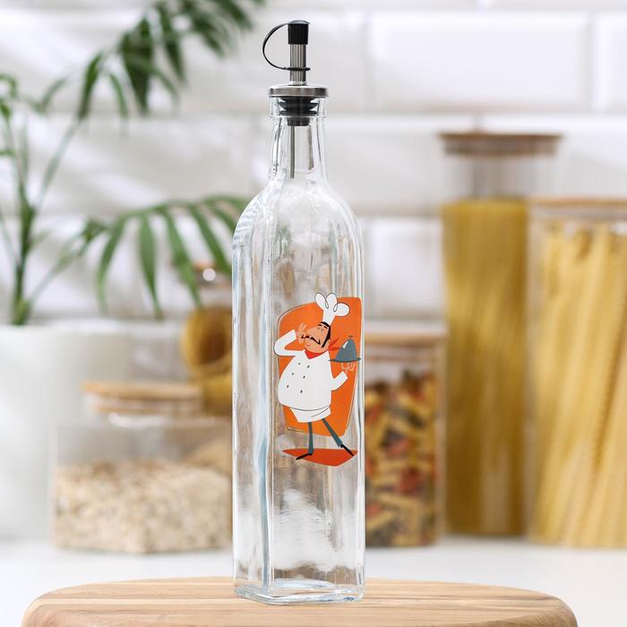 Бутылка стеклянная для соусов и масла Доляна «Италия», 500 мл, 5,7×31 см - Фото 1