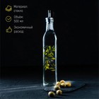 Бутылка стеклянная для соусов и масла Доляна «Олива», 500 мл, 6×29 см - фото 4320782