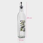 Бутылка для соусов и масла Доляна «Олива», 500 мл, 6×29 см, стекло, прозрачная - Фото 2