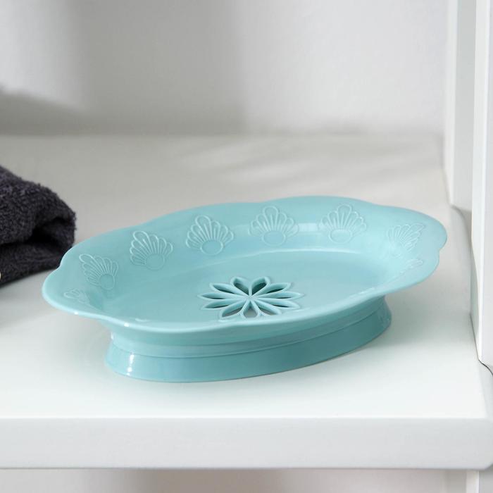 Мыльница пластиковая 14,5×10×3 см, цвет МИКС - Фото 1