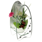 ваза стекло Калипсо скругленная 20*9*7 см букет с бабочкой - Фото 1