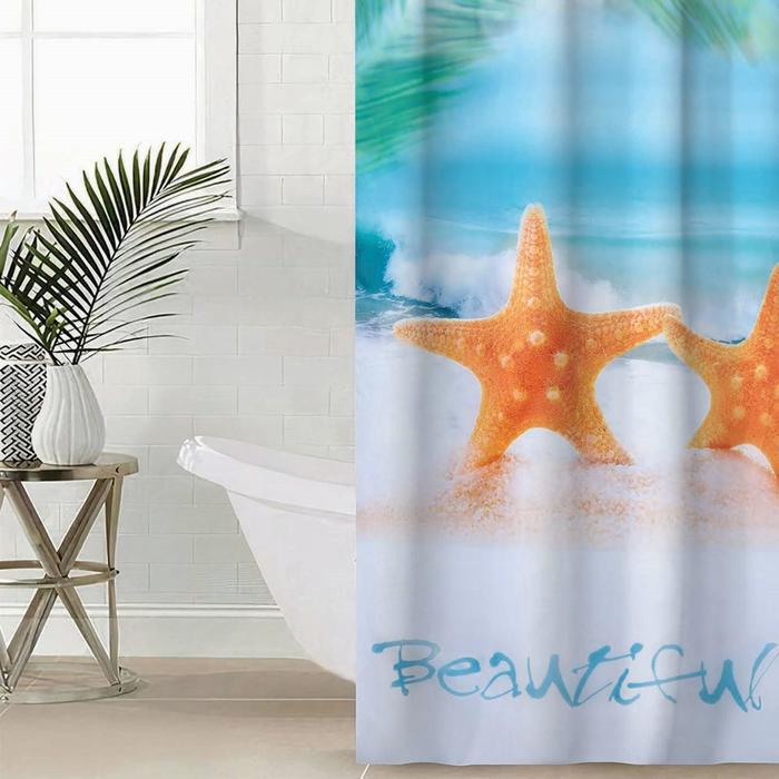 Штора для ванной «Райский остров», 145×180 см, оксфорд - Фото 1