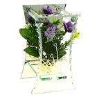 Декор ваза стекло Калипсо корзинка 15 см с букетом космеи - Фото 1