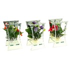 Декор ваза стекло Калипсо корзинка 15 см с букетом космеи - Фото 2