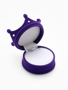 Футляр под серьги, кулон, кольцо «Корона», бархатный, 5.5×5.5×4.5 см, фиолетовый - Фото 7