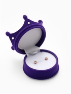 Футляр под серьги, кулон, кольцо «Корона», бархатный, 5.5×5.5×4.5 см, фиолетовый - Фото 3