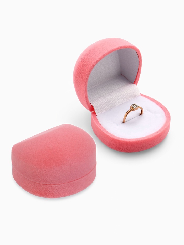 Футляр под кулон, серьги, кольца «Кнопка», бархатный, 5.3×5×3.3 см, розовый - Фото 1