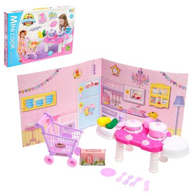 Игровой модуль «Мини-кухня», свет, звук, с тележкой и аксессуарами
