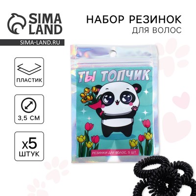 Резинки для волос «Ты топчик», 5 шт.
