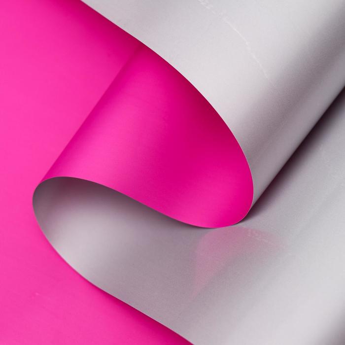 Пленка для цветов, двусторонняя, розовый - серебро, 0.6×10 м - Фото 1