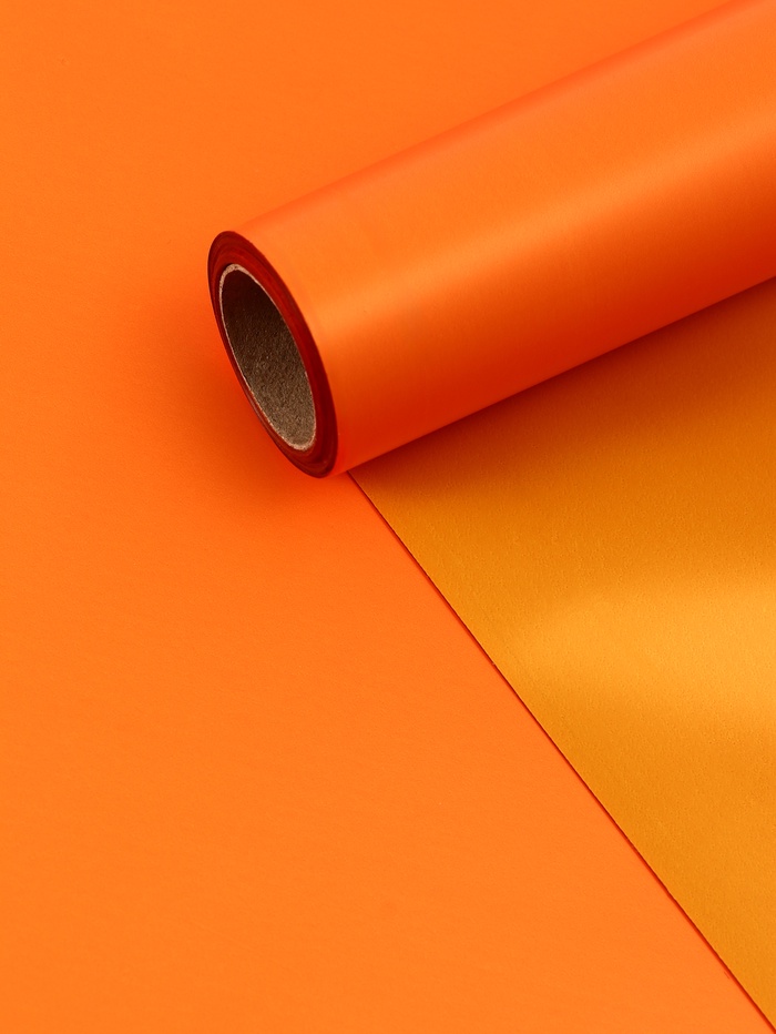 Пленка матовая для цветов и букетов, жёлтый, оранжевый, 0.58×10 м - Фото 1
