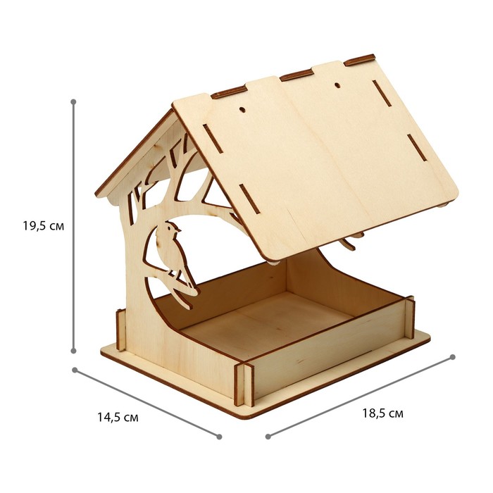 Деревянная кормушка-конструктор «Птица на дереве» своими руками, 14.5 × 18.5 × 19.5 см, Greengo