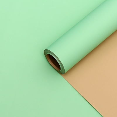 Пленка матовая для цветов и букетов, бежевый, фисташковый, 0.58×10 м