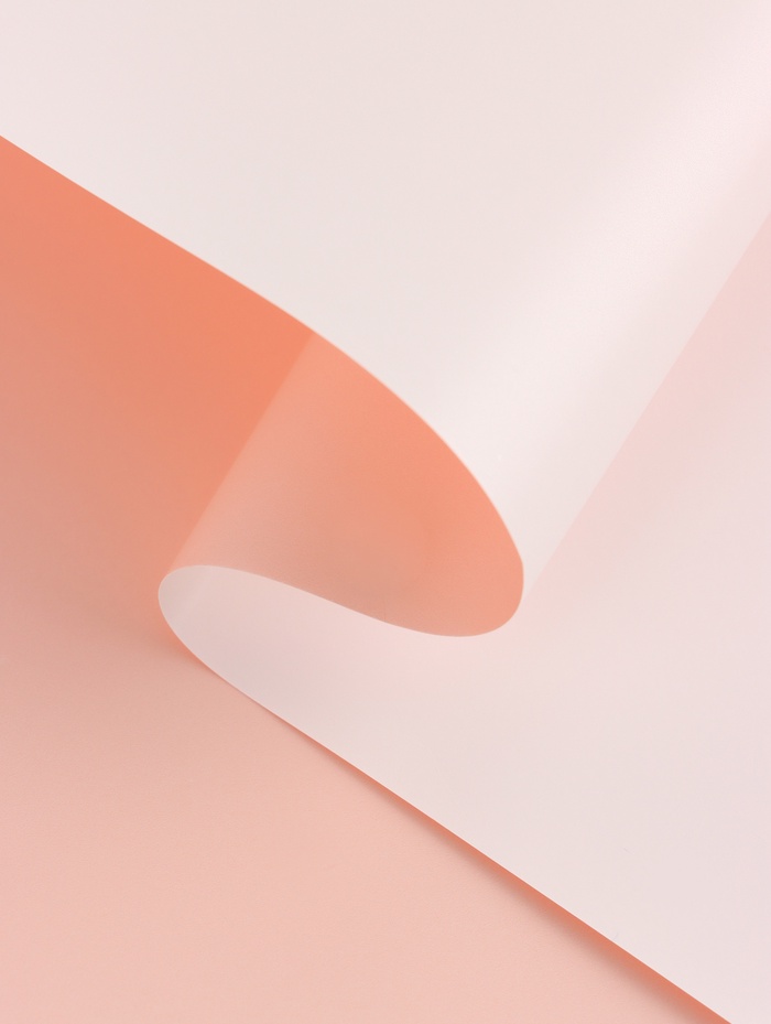 Пленка матовая для цветов и букетов. белый - розовый, двухсторонняя, 0.57х10 м - Фото 1