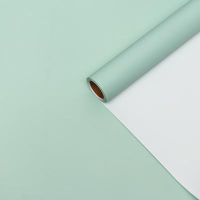 Пленка матовая для цветов, двухсторонняя, мятный - белый, 0.58×10 м