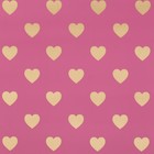 Пленка матовая для цветов «Золотые сердца», розовый, 57×57 см ±5% см - Фото 3