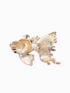 Брошь «Рыбка» петушок, цвет бело-синий в золоте - Фото 2