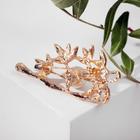 Брошь «Бамбук» с бусиной, цвет бело-зелёный в золоте - Фото 2