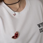 Брошь-кулон «Арбуз» долька, цветная в золоте - фото 24439041