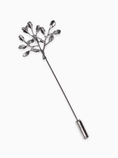 Булавка «Деревце», 7 см, цвет серебро